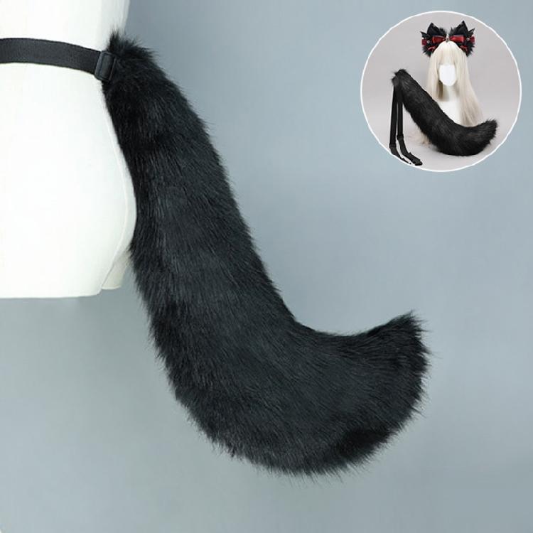 Cats Tail Adjustable Belt Cats Ears Hairband for Cosplay Halloween Party Anime Costume Accessories Soft Animal Tail