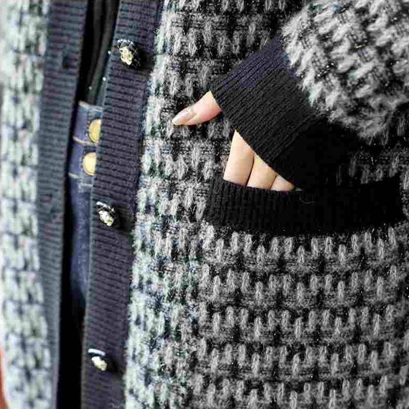 Sweater Coat for Women Knit Loose Stretchy Sweater V Neck Loose Thickened Tops Casual Oversize Cardigan Jacket
