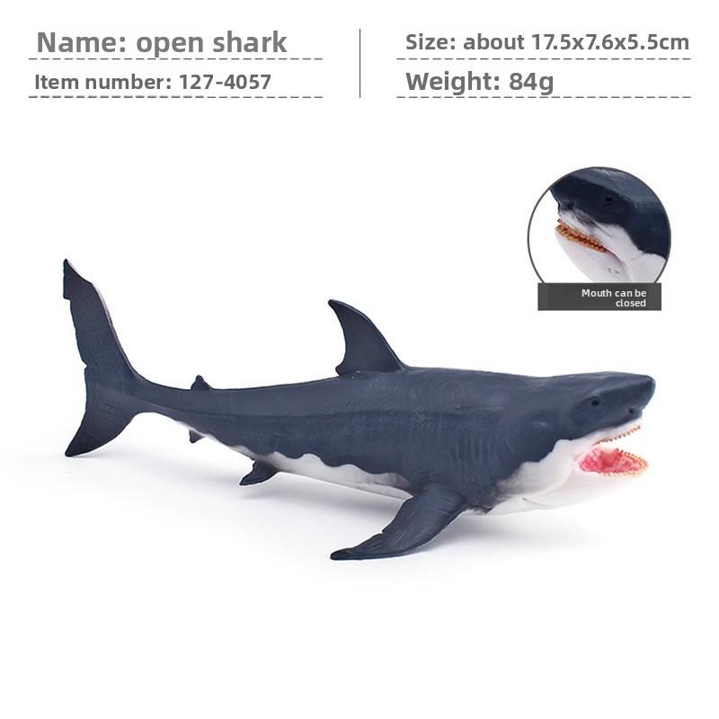Marine Animal Pvc Model For Kids Educational Toy Shark With Large Mouth And Seaworld Theme