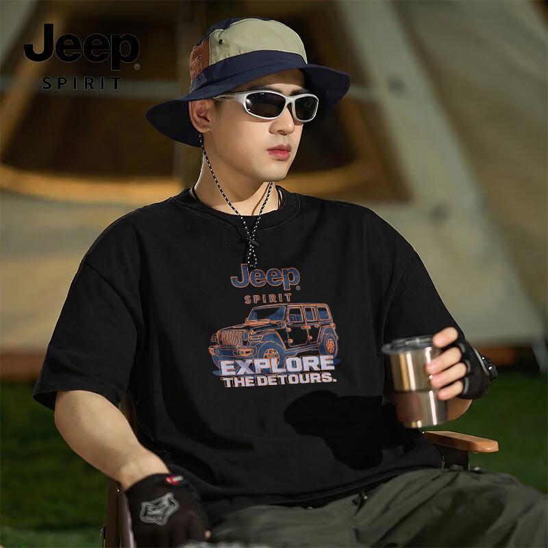 JEEP SPIRIT Men s Loose Fit Cotton T-Shirt L
