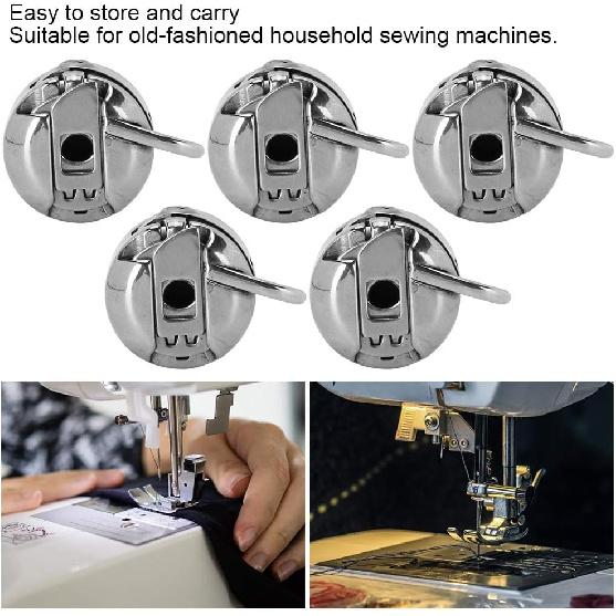 5 Pcs Bobbin Case, Sewing Machine Stainless Steel Bobbin Case for Front Loading 15 Class Machines Sewing Machine Bobbin Holder Sewing Machine Spart
