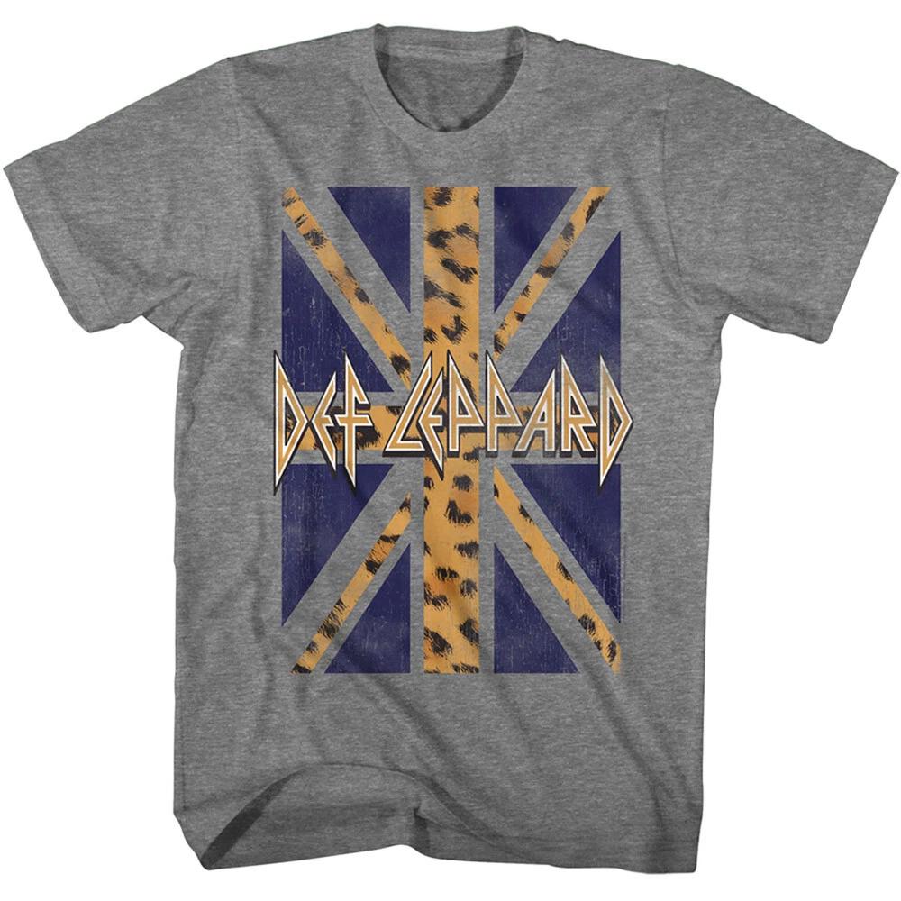 Def Leppard Leopard Spots Union Jack British Flag Men s T Shirt Band Merch S
