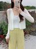 Women's Short V-Neck Knitted Cardigan - Ice Silk Sun Protection Shawl, Perfect Outer Layer for Dresses