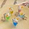 Keys Rings Ornament Juice Cup Pendant Fashion Keyring Accessories for Keychains