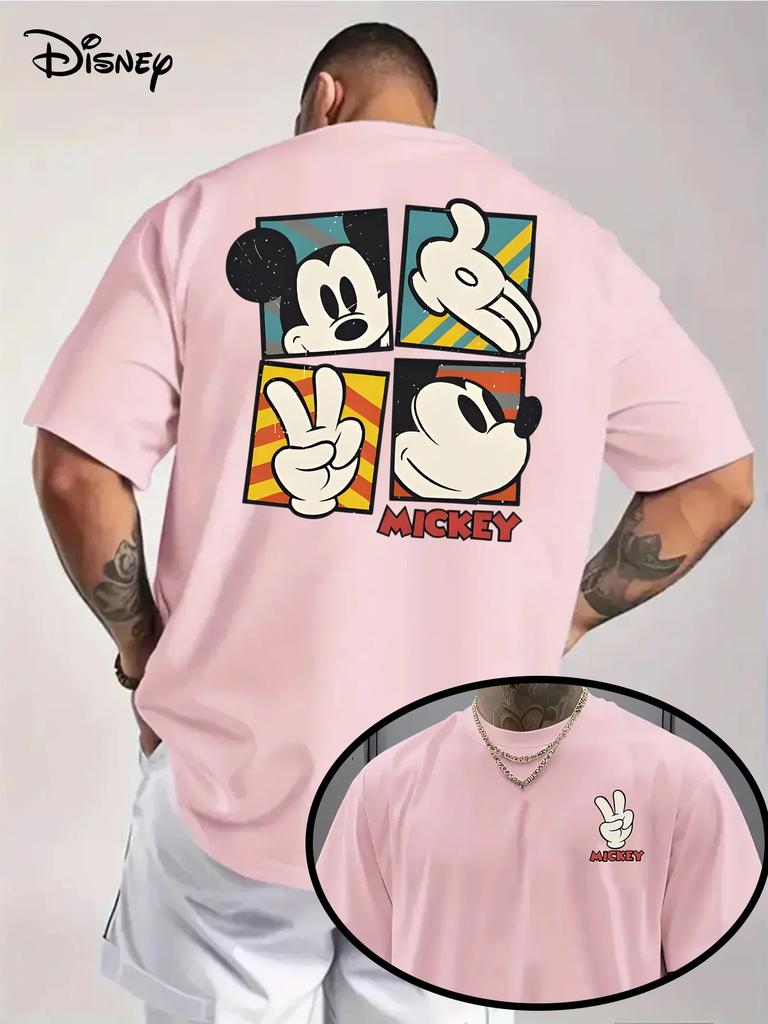 Žádaná pánská kreslená trička Disney, Měkká vysoce kvalitní trička z čisté bavlny, Ležérní, Módní a Prodyšná trička