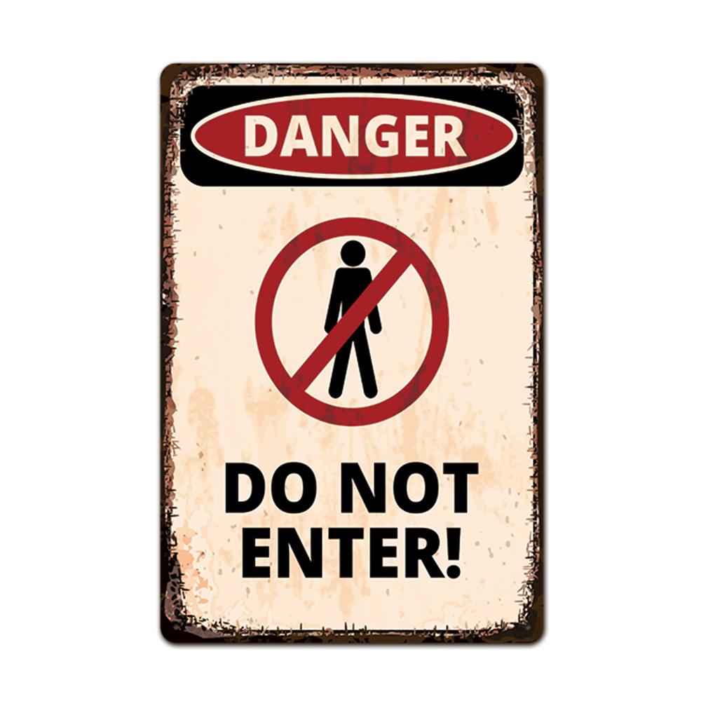 IBOOWU Danger DUST HAZARD Vintage Poster Retro Metal Tin Signs Wall Decor HIGH VOLTAGE Beware Warning Plaques