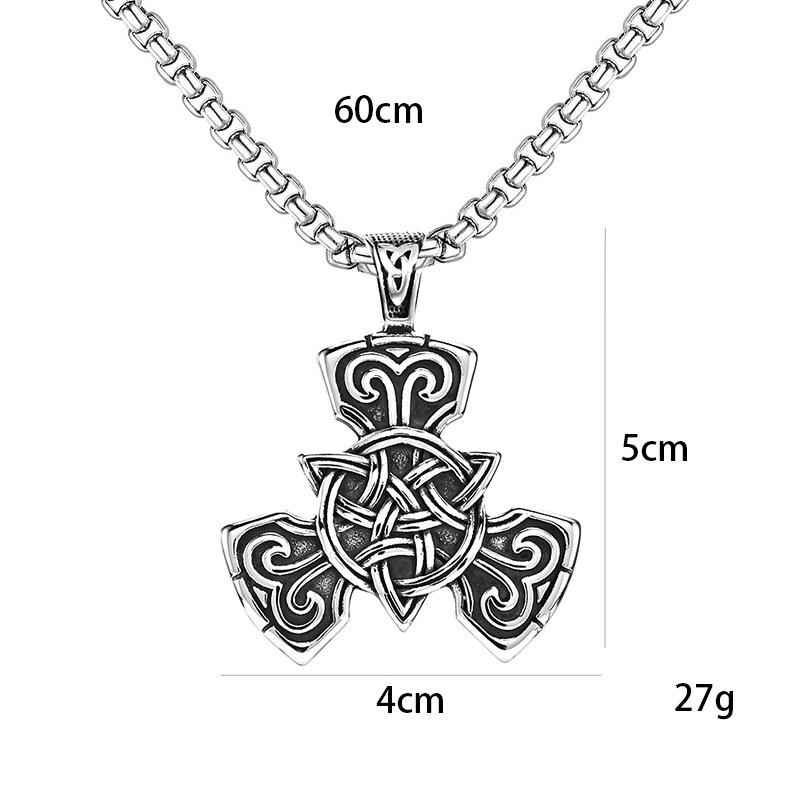 Vintage Nordic Wind Knot Titanium Steel Necklace, Men'S Personalized Pendant