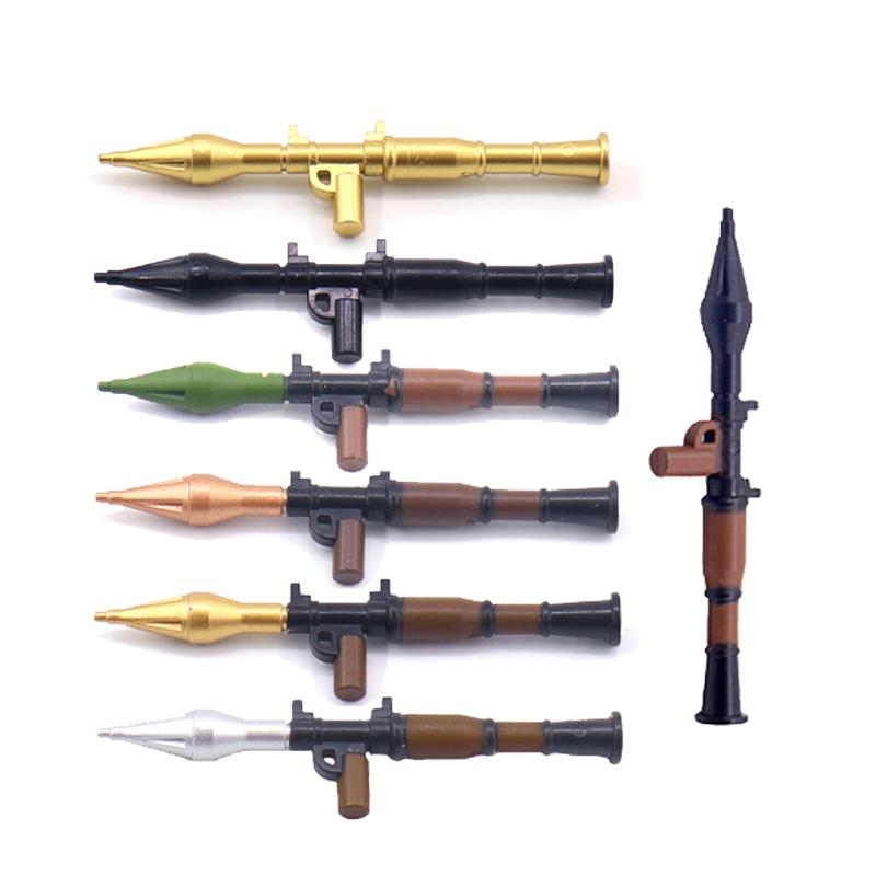 Military Soldier Figures Weapon Building Blocks Accessory Machine Guns Gatling Moxin Nagan Rocket Launcher Shield Toys Gift D124