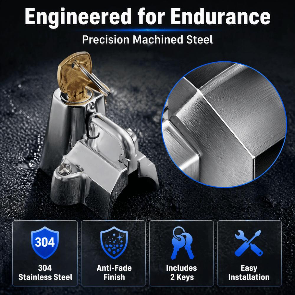Stainless steel Helmet Lock Hook Silver Motorcycle Helmet Lock Helmet Anti Theft Setup