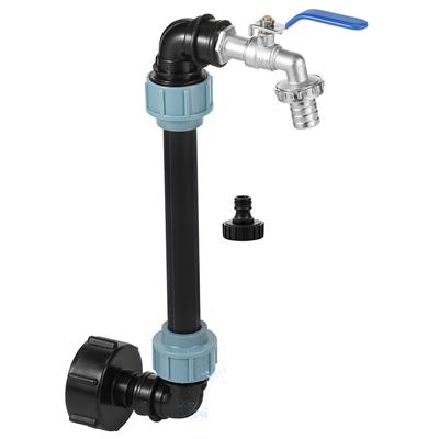 2025+ IBC Tank Gooseneck Adapter Set with Brass Tap 3/4 Inch Outlet Tap for 1000L Rainwater Tank Rain IBC Container