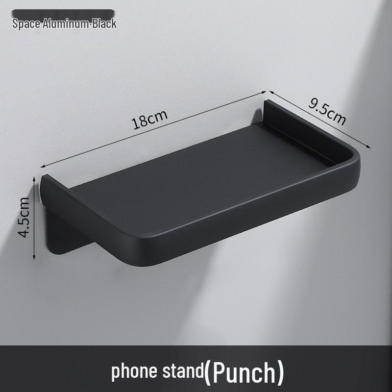 Gunmetal Grey No-Drill Bathroom Wall Mount Tissue Holder – Thickened Aluminum Toilet Paper Roll Holder