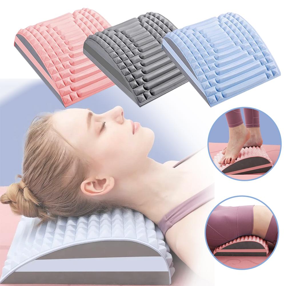 Lumbar Stretcher Pillow Massage Relaxation Back Relief Spine Posture Correction Stretching Waist Exercise Assist Yoga Equipment