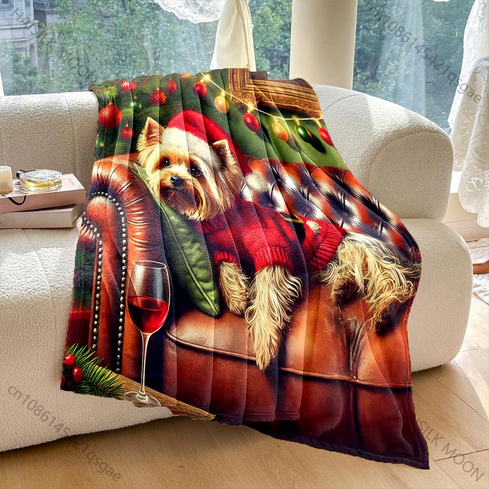 Christmas-themed Cozy Festive Design Pattern Blanket Flannel Material Soft Warm for All Seasons Home Outdoor Camping Picnics RV