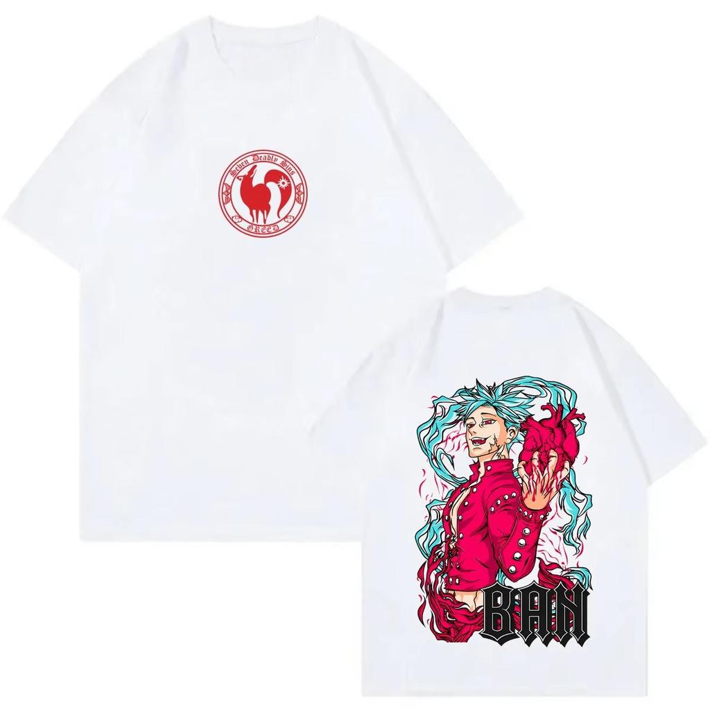 Sommer-Heißverkauf Anime Die Sieben Todsünden T-Shirt Fuchs Sünde der Gier Ban Grafik-T-Shirt Unisex Unisex Vintage Streetwear T-Shirt