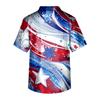 Short Sleeve V Neck Printed Scrub Top with Star Pattern Gradient Design Breathable Lightweight Fabric for Professionals Unisex Fit