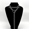 Heart Slip Chain Necklace Black Leather Choker Collar For Women Goth Accessories  Punk Gothic Jewelry