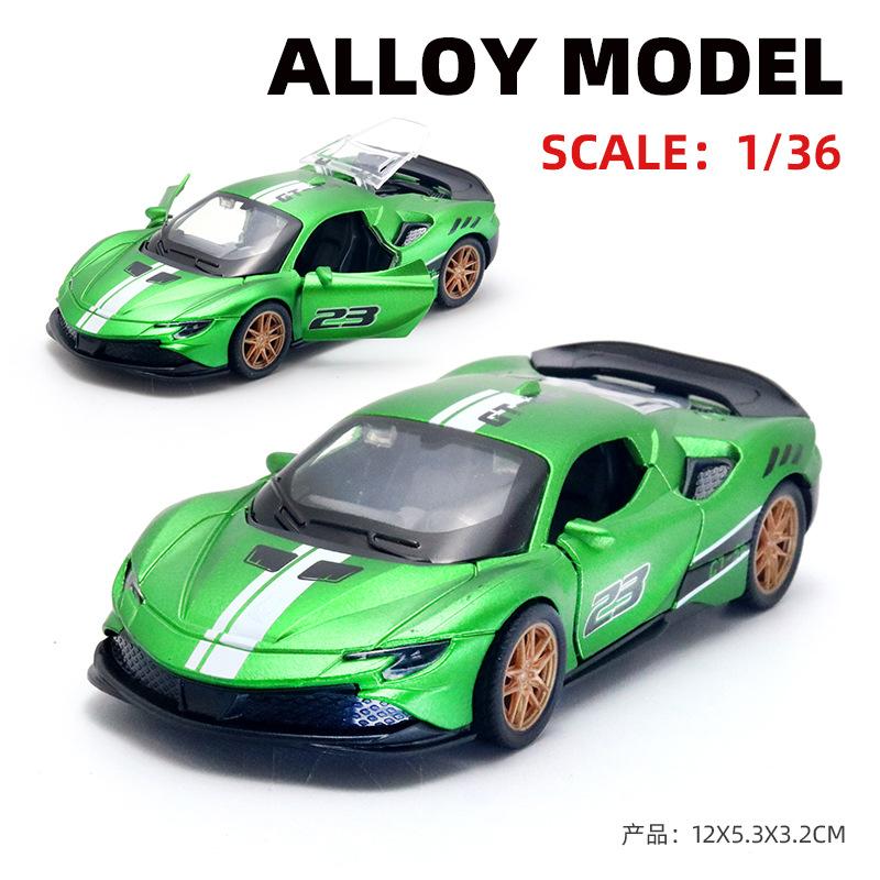 AAZN1 [Boxed] 1:36 Alloy Racing Model Boy Three Doors Pull Back Graffiti Car Gift Wholesale Cross-border