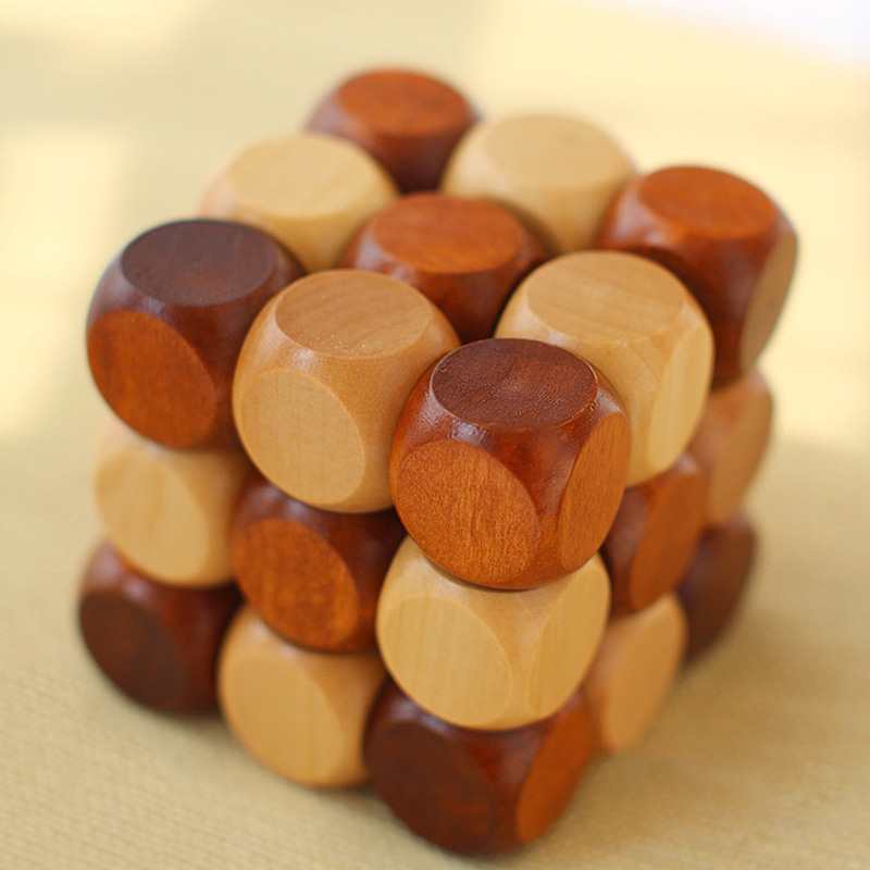 Wooden Twist Cube IQ Puzzle Brain Teasers for Adults Teens Kids Luban Lock Mind Challenge Games Unique Gift Ideas