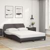 VidaXL Bed with Mattress Grey 140x200 Cm Faux Leather 3208420