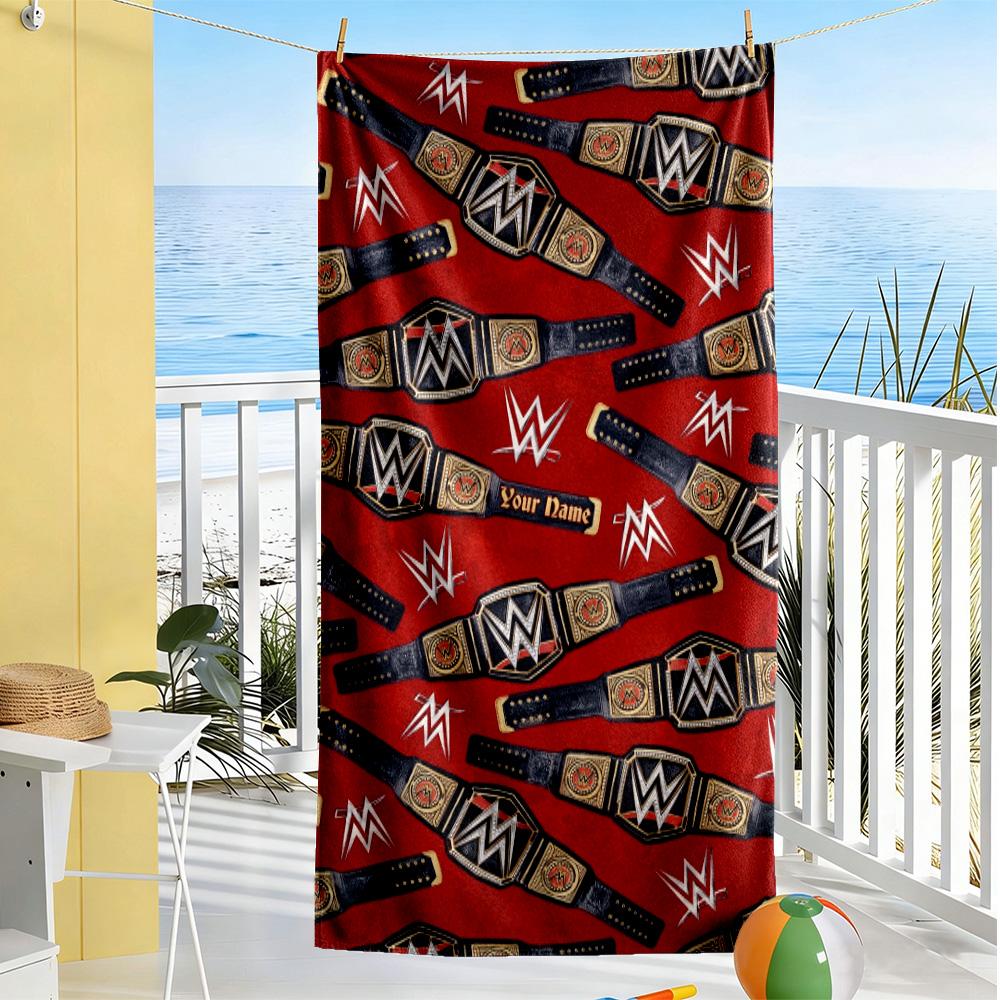 Wrestlemania Personalized Name Beach Towel Quick-Dry Soft Microfiber Perfect for Traveling Yoga Camping and Swimming
