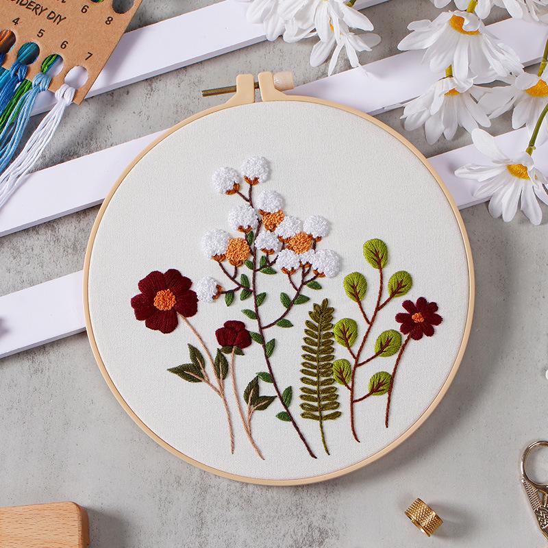Diy Handmade Embroidery Material Package, European-Style Flowers And Plants Are Quiet And Demure, And The New Needle And Thread Set.