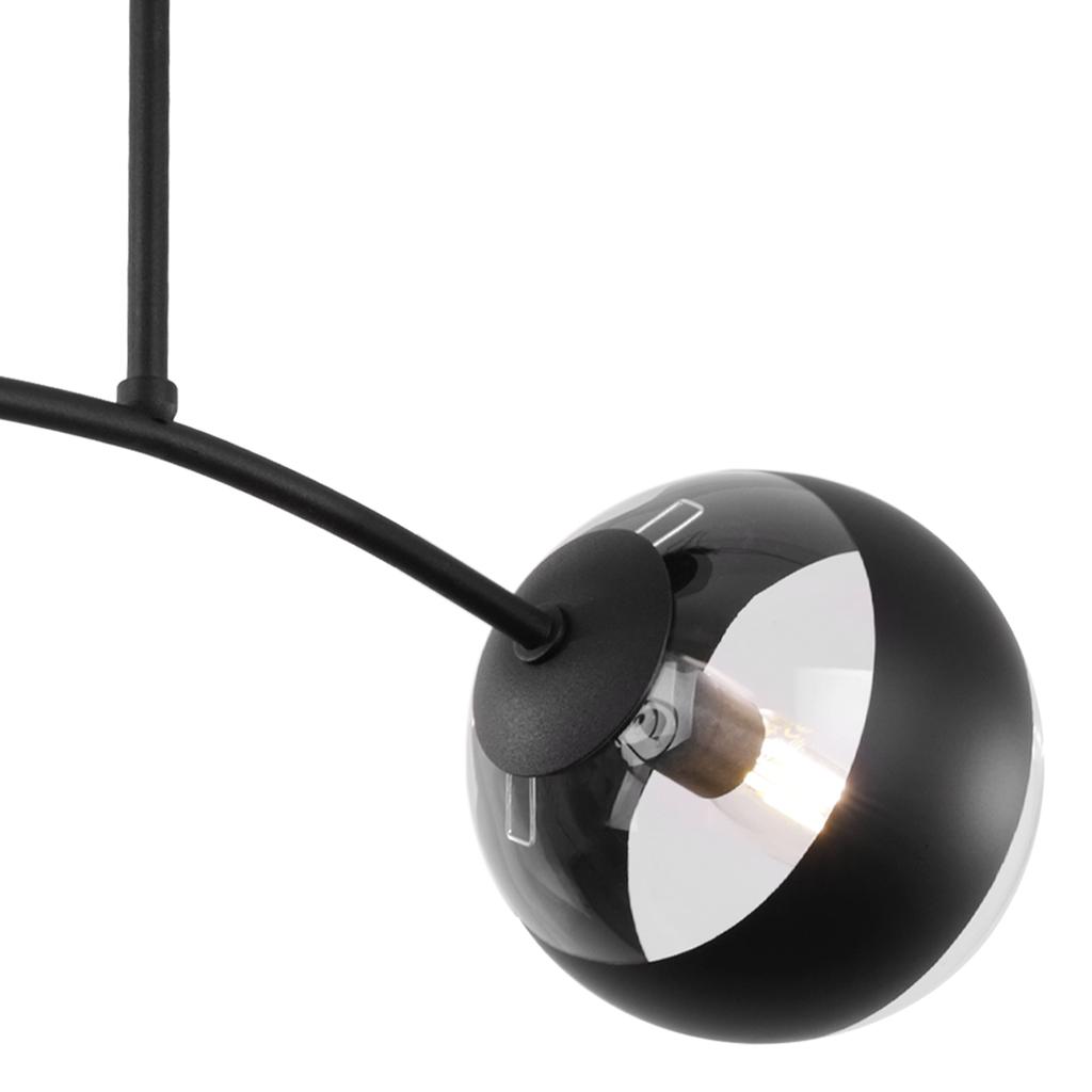 Toledo Schwarze Deckenleuchte 2-flammig Schwarzer Lampenschirm E14