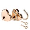 2 Sets Heart Shaped Padlock & Skeleton Key Metal Lock for Luggage Diary Book Jewelry Box