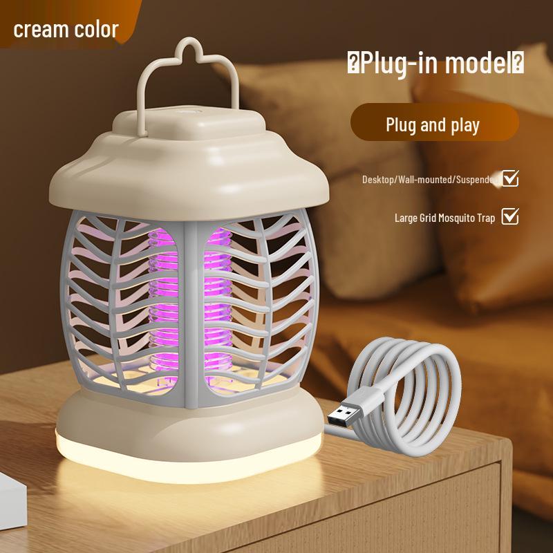 

USB Mosquito Killer Lamp: Portable, Wall-mounted, Purple Light Electric Shock Repellent for Indoor/Outdoor Use