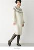 Maternity Fair Isle Dress with Nursing Prenatal and Postnatal Nursing Long Knit Ivory [ANGELIEBE] Mouth, Clothes, Sleeve, Dress, M,
