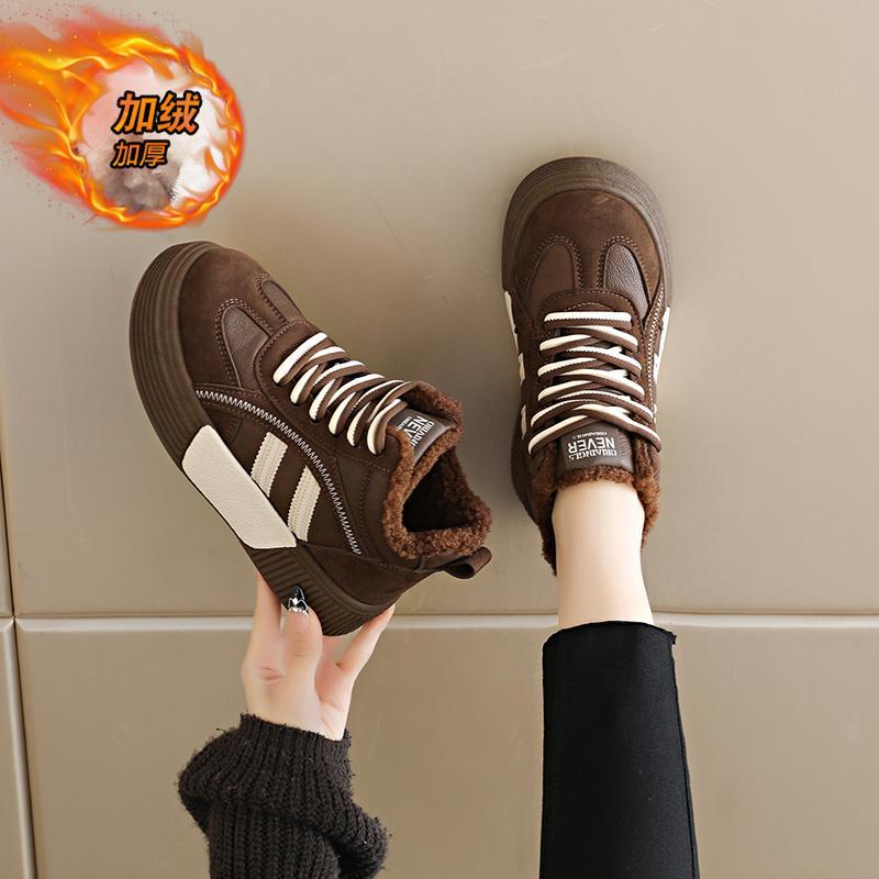 Vinter Dame Casual Sportsfodtøj 2026 Komfortabel Skridsikker Udendørs Mode Retro Varm Plys Vulkaniserede Sko Zapatos Mujer