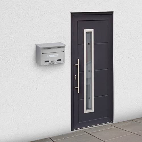 GREEN LIFE PS-30H Wall-Mounted Stainless Steel Mailbox (Made in Japan) - Fits A4 Size Items and Compatible with Padlocks