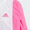 Adidas Color Block Logo Hooded Zip-Up Jacket Kids Jackets White Pink IT1752