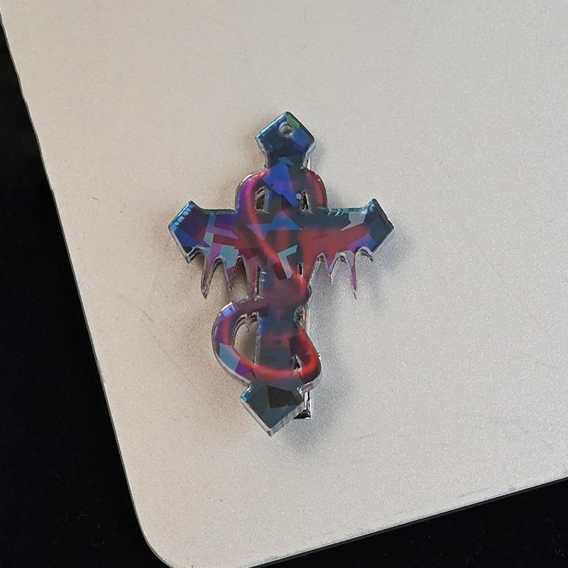 Gotische Punk Kreuz Haarspange Subkultur Y2K Horror Blutfleck Haarspange Rock Mode Acryl Kopfschmuck Haaraccessoire