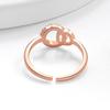 Minimalist Fashion Double Interlocking Rings Linked Index Finger Ring For Women Stylish Simple Band Jewelry