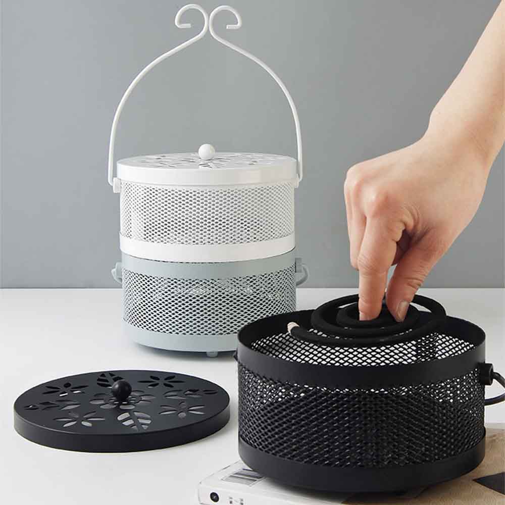 Portable Retro Round Iron Incense Burners Mosquito Coil Holder Fireproof Home Decor Outdoor Camping Garden Incense Accessories