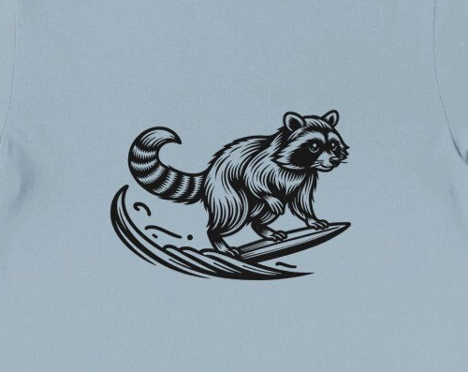 Raccoon Surf Pro Shirt , Unisex, Animal Lover Shirt, Funny Animal T-shirt, Gifts For Him, Gifts for Her 4XL