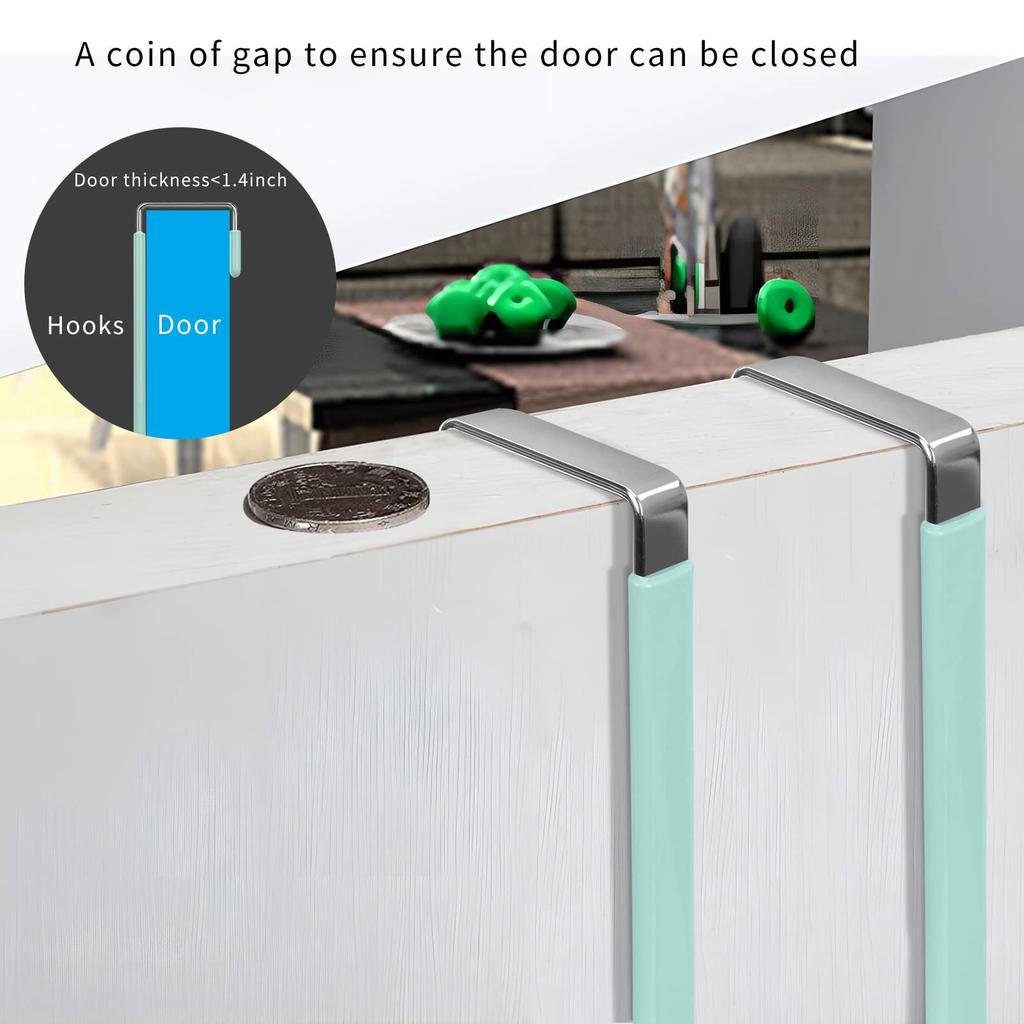 4Pcs Carbon Steel Over The Door Hooks Rustproof Metal Coat Hangers Space-Saving Storage Hooks for Home Bedroom Bathroom Kitchen
