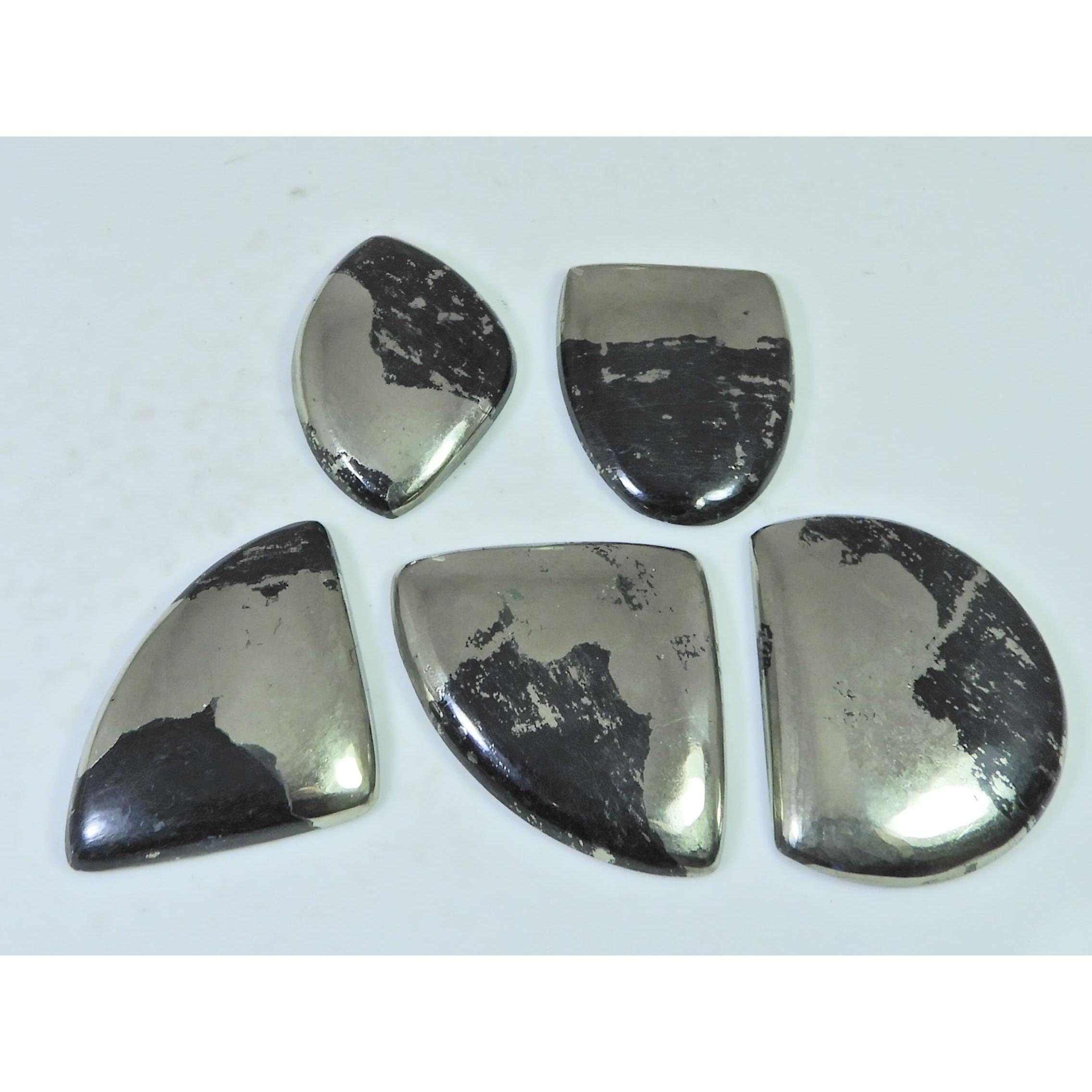 394Cts. Natural Apache Gold Pyrite Fancy Cabochon Loose Gemstone 05Pcs Lot C-1272