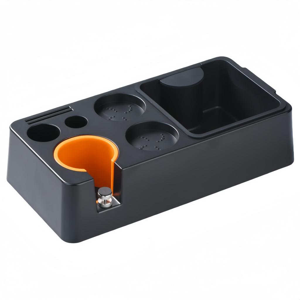 Espresso Knock Box Tamp Station Non-Slip Base Coffee Tool Organizer 51/53/58MM Coffeeware Tamp Station 32x14.8x7.5cm Storage Box
