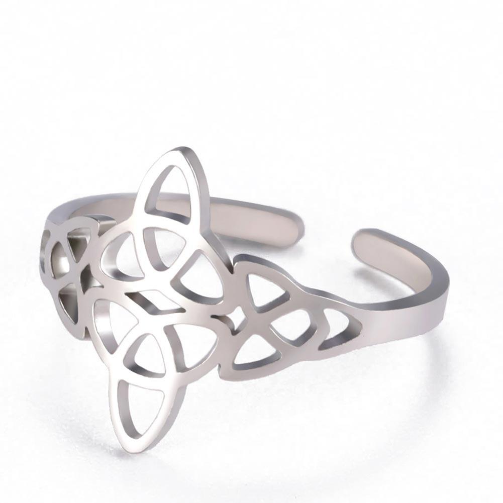 Celtic Knot Ring Stainless Steel Opening Adjustable Men's and Women's Witchcraft Talisman Jewelry Gift