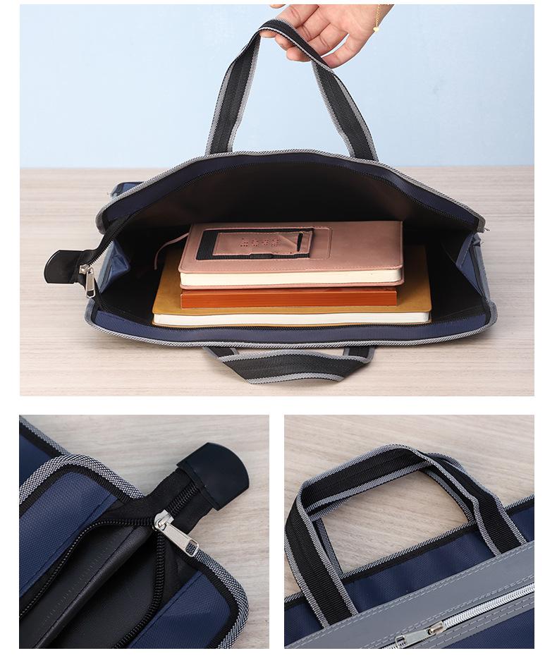 Large Capacity Oxford Cloth Document Holder with Zipper - Business, Meeting & Gift Briefcase