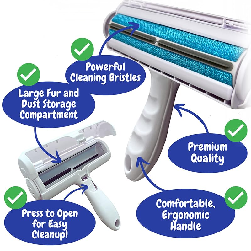 Pet Hair Remover Roller Reusable Lint Roller Dog Cat Fur Remover Portable Pets Hair Removal Cleaning Tool Hairs Scraper for Home