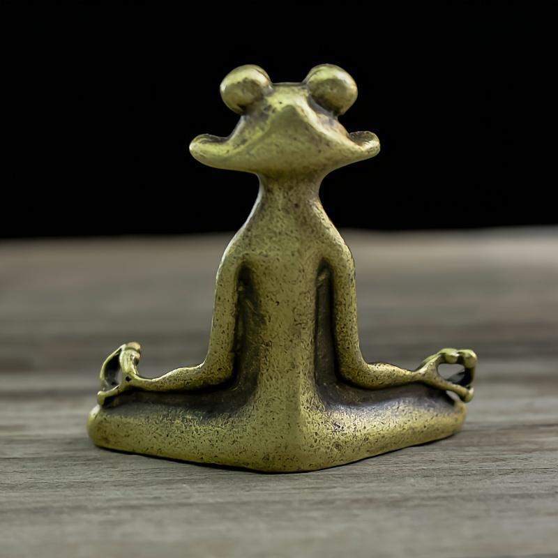 Jemný kovový kung-fu žabí kadidelník, žabí ozdoba na meditaci, jóga meditace pro spánek a odpočinek, stolní vynikající ozdoba