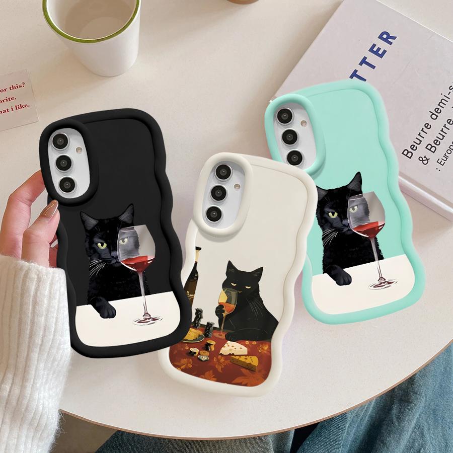 Leicht betrunkene Katze Hülle für Samsung Galaxy A14 A16 A13 A12 A15 A11 A21s A52 Weiche Handyhülle A06 A22 A33 A53 A04 A03 A05 A23