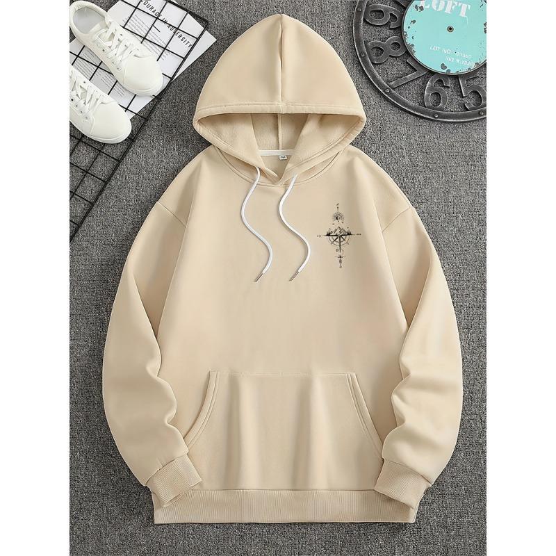 Men's Loose Casual Printed Hooded Sweatshirt Autumn Winter Fashionable Versatile Hooded Sweatshirt