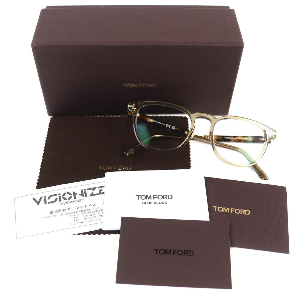 Great TOM FORD Glasses Tortoiseshell Pattern Wellington Clearbrown mens TF5890-B Used