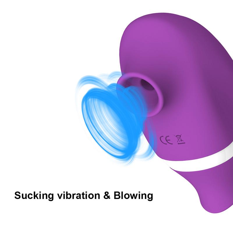 Sucking Licking Vibrator 2 in 1 Tongue Licking Clitoris Nipples Sucker Massager for Women Vacuum Stimulator Sex Toys Adult Goods