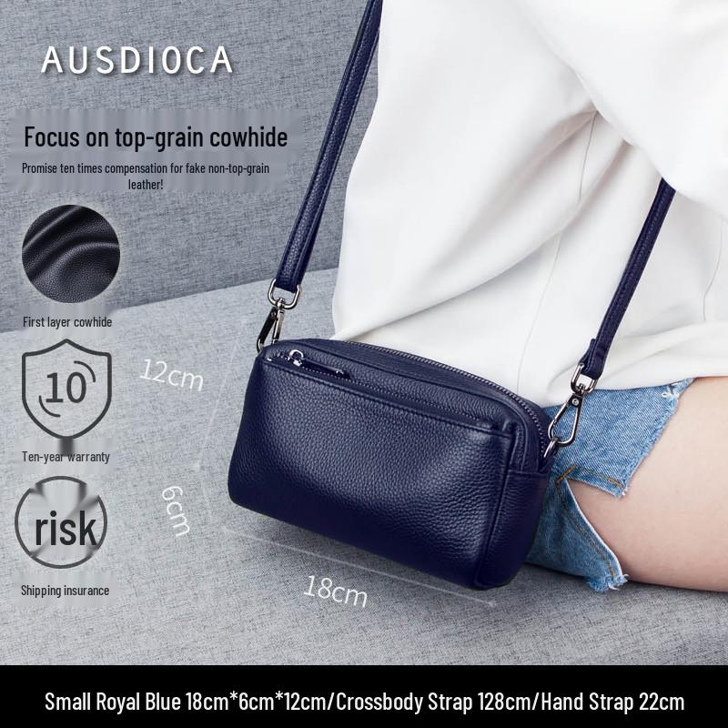 2025 Summer Women's Cowhide Crossbody Phone Bag - Soft Leather, Large Capacity Clutch & Shoulder Bag