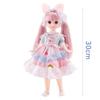 BJD Doll for Girls 30cm Anime Doll 23 Joint Movable Body with Skirt Hat Headdress Dress Up DIY Toy