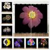 Curtains Small Daisies Black Bouquet 3D Digital Printing Blackout Curtain Punching